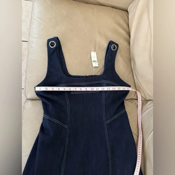 Anthropologie PILCRO Square-Neck Denim A-Line Midi Dress. Size MP. MSRP $178 - Picture 11 of 15
